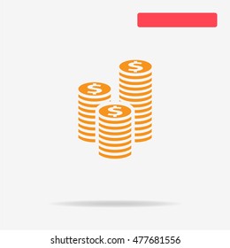 Coins icon. Vector concept illustration for design.