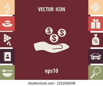 Coins icon, vector design element