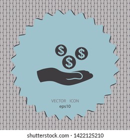 Coins icon, vector design element
