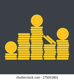 Coins icon. Vector illustration