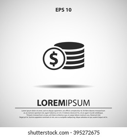 coins icon. vector illustration