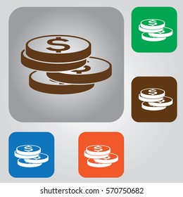 Coins Icon Vector Illustration.