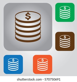 Coins Icon Vector Illustration.