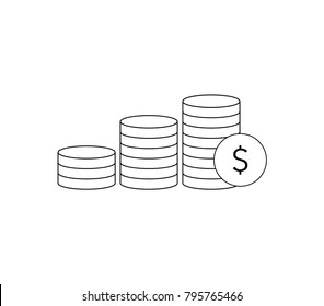 Coins icon. Coins vector illustration
