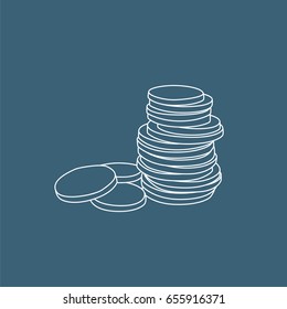 Coins icon, vector illustration design. Finance objects collection.
