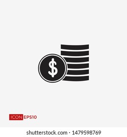 Coins icon Vector Illustration EPS 10
