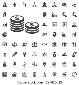 Coins icon. vector illustration on white background. Business set of icons