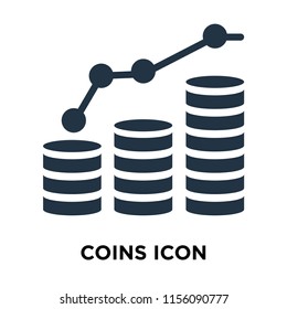Coins icon vector isolated on white background, Coins transparent sign