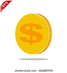 coins icon, vector money icon, isolated gold coins symbol