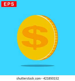 coins icon, vector money icon, isolated gold coins symbol