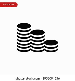 Vector de icono de monedas. Signo de dinero simple