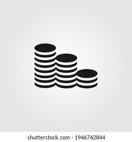 Vector de icono de monedas. Signo de dinero simple