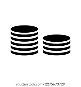 Coins icon vector. Simple money sign flat illustration on white background..eps