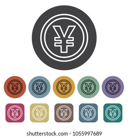 Coins icons set. Vector illustration.
