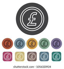 Coins icons set. Vector illustration.
