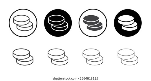 Coins iicon Thin outline art symbol