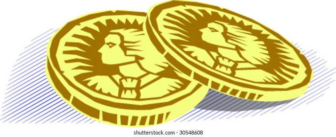 Coins, illustration
