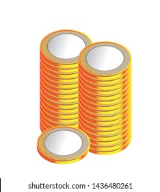coins, illustrations of white background vecors
