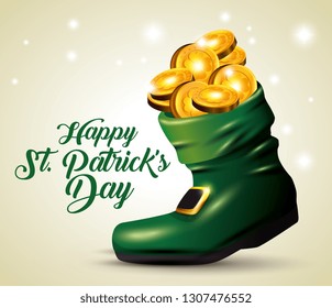 coins inside boot to st patrick event