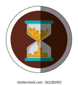 Coins inside hourglass design