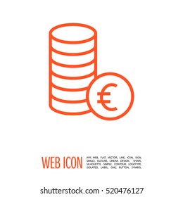 coins isolated minimal icon. money graph line vector icon for websites and mobile minimalistic flat design.