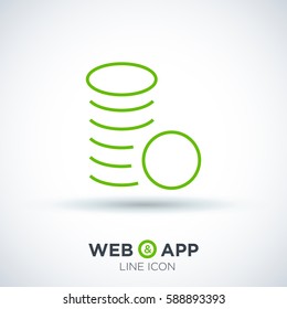 coins isolated minimal icon. money line vector icon for websites and mobile minimalistic flat design. 