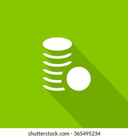 Coins isolated minimal single flat icon. Money line vector icon for websites and mobile minimalist flat design.