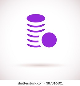 Coins isolated minimal single flat icon. Money line vector icon for websites and mobile minimalist flat design.