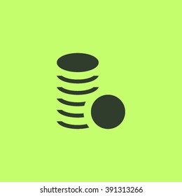 Coins isolated minimal single flat icon. Money line vector icon for websites and mobile minimalist flat design.