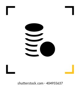 Coins isolated minimal single flat icon. Money line vector icon for websites and mobile minimalist flat design.