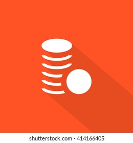 Coins isolated minimal single flat icon. Money line vector icon for websites and mobile minimalist flat design.