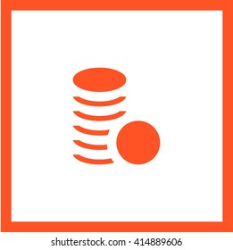 Coins isolated minimal single flat icon. Money line vector icon for websites and mobile minimalist flat design.