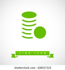 Coins isolated minimal single flat icon. Money line vector icon for websites and mobile minimalist flat design.