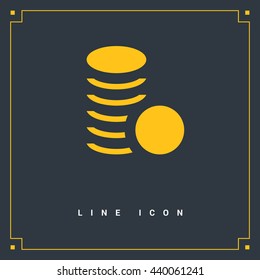 Coins isolated minimal single flat icon. Money line vector icon for websites and mobile minimalist flat design.