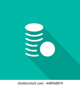 Coins isolated minimal single flat icon. Money line vector icon for websites and mobile minimalist flat design.