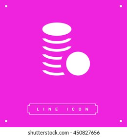 Coins isolated minimal single flat icon. Money line vector icon for websites and mobile minimalist flat design.