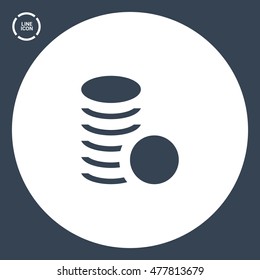 Coins isolated minimal single flat icon. Money line vector icon for websites and mobile minimalist flat design.