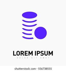 Coins isolated minimal single flat icon. Money line vector icon for websites and mobile minimalist flat design.