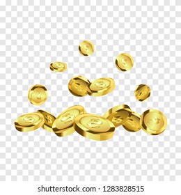 Coins Isolated On Checkered Background Gold Stock Vector (Royalty Free ...