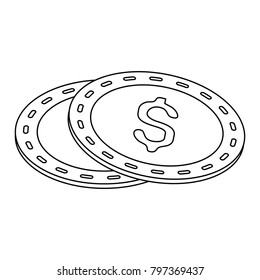 Coins isolated symbol