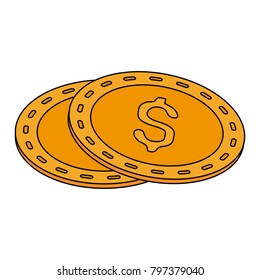 Coins isolated symbol