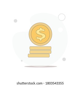 monedas vectoriales aisladas ilustraciones planas en blanco
