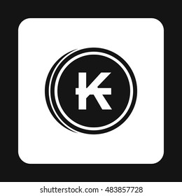 Coins lao kip icon in simple style isolated on white background. Monetary currency symbol vector illustration