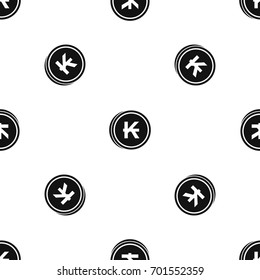 Coins lao kip pattern repeat seamless in black color for any design. Vector geometric illustration