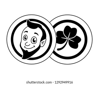 coins leprechaun face clover st patricks day vector illustration