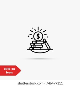 Coins  line icon vector