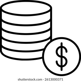 Coins Line Vector Icon Design