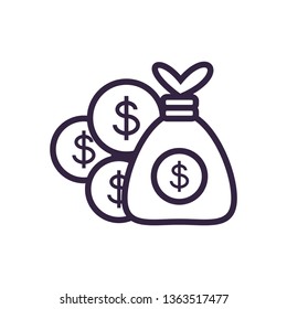 coins with money bag