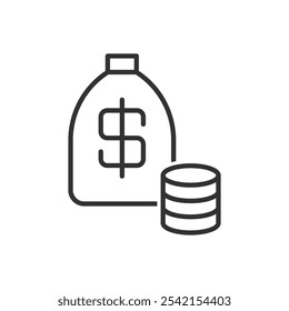 Moedas Ícone do saco de dinheiro - Ícone de investimento