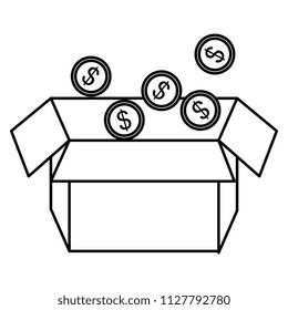 coins money in box